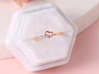 Anillo Elegante Para Mujer Joyería Sencilla Y Llena De Amor En Color Oro Rosa Con CZ Regalo Para Novia De Boda Moda Wholesale R210 - details 4