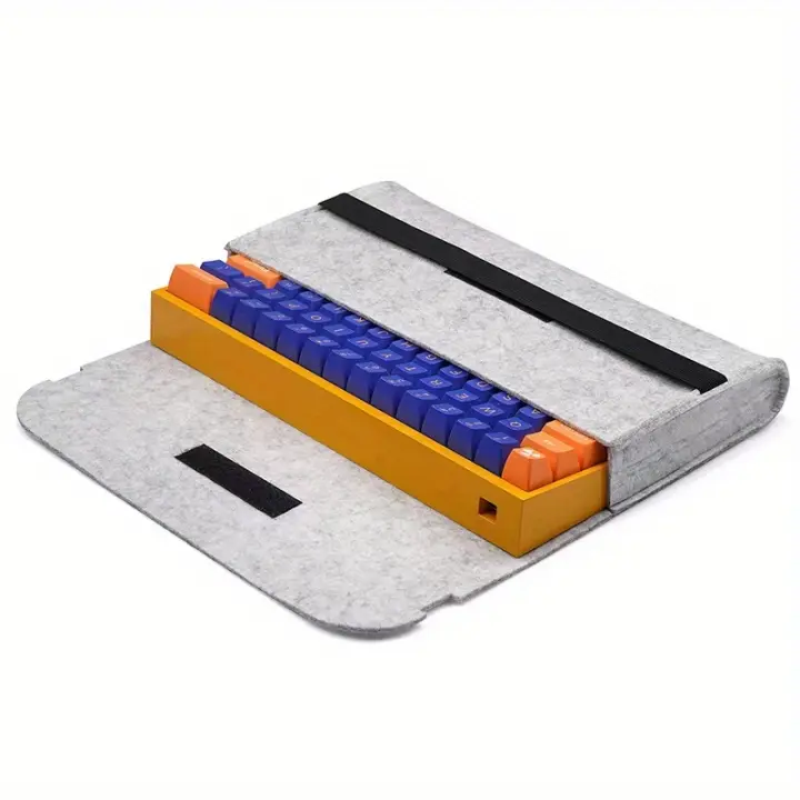 Bolsa De Almacenamiento Para Teclado De Viaje a Prueba De Ralladuras En Terciopelo Cubierta Para Teclado Inalámbrico Adecuada Para Teclados Mecánicos Estándar 60/87/108 Teclas - 1