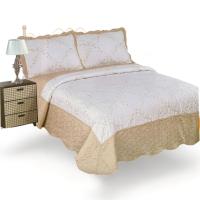 KingnetStore - Colcha Bouti Bordada Acolchada, Colcha Cubre Cama 100% Poliéster. Fina, Extra Suave y Ligera. Ideal para Primavera Verano Entretiempo, Con Funda Cojín Almohada, Elegancia y Suavidad con un Diseño Floral. Para Cama de 90 105 135 150 CM - details 0