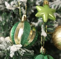 Pack 42 unds Bolas de Navidad, Exquisitas Bolas Navidad 6CM & 3CM Pintadas, Bolas Arbol de Navidad Brillantes, Juego de Bolas de Navidad Grandes Mini de dos Colores para Mezclar y Combinar (Verde, Dorado) - details 7