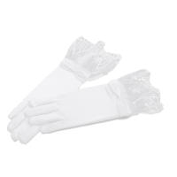 Guantes De Boda Elegantes Para Novia Con Lazo Accesorios De Boda Para Damas Guantes De Noche Formales De Encaje Rayón Talla Única - details 22
