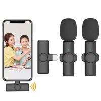 Micrófono Lavalier Dual Inalámbrico Profesional Para iPhone Android Móvil PC Con Botón De Corbata Y Cuello Microfono Para Vlog Y Live - details 5