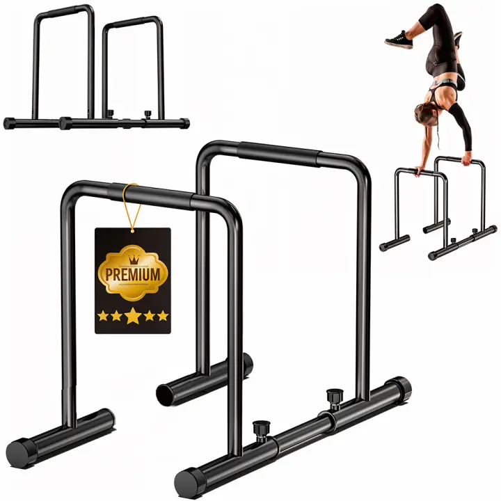 ManiBoom Barras Paralelas Calistenia Ancho y Altura AJUSTABLE Carga 220kg - Barra Fondos Agarre ERGONOMICO para gimnasia en Casa - Dip Bar Calisthenics - Pull up Station - Bars Paralletes - 1