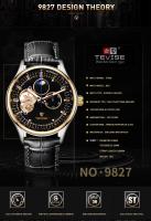 Reloj Mecánico Para Hombre TEVISE Nuevo Con Esqueleto Y luzAutomatico Resistente Al Agua De Cuero Lujoso Con Fase Lunar - details 2