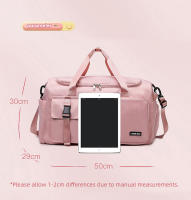 Bolsa De Deporte Para Mujer Bolsa De Mano Seca Y Húmeda Viaje Fitness Exterior Bolsa De Hombro Cruzada Weekender Duffel Nylon Negro Rosa Gris Morado Azul Verde - details 0