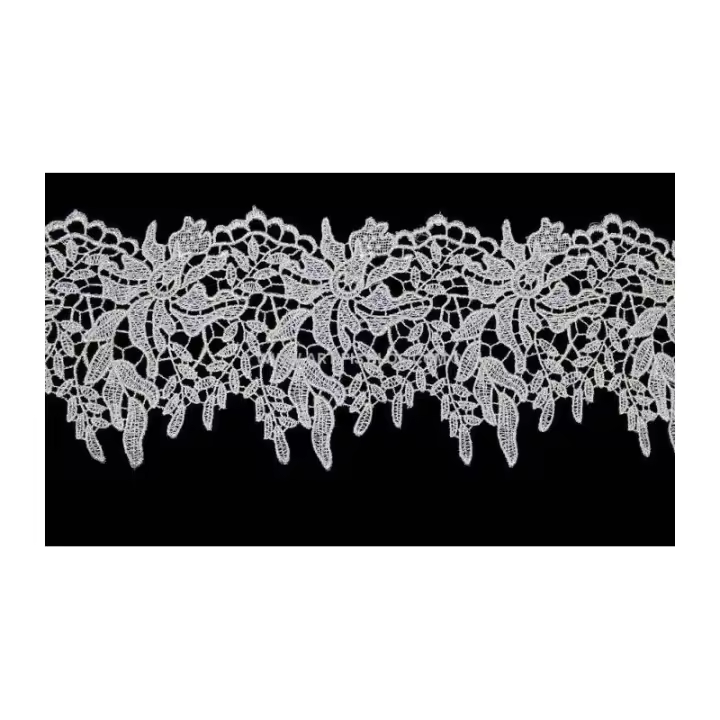 Cinta de Encaje Floral de Poliéster y Lurex de Calidad para Sombreros - 1
