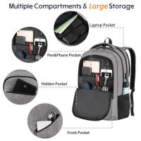 Mochara de viaje Grande, mochipa impermeable aprobado para Vuelos, mochara duradera Para campus, se Adapta a una computadora portátil de 17 pulgadas con Puerto de carga USB, unisex - details 2