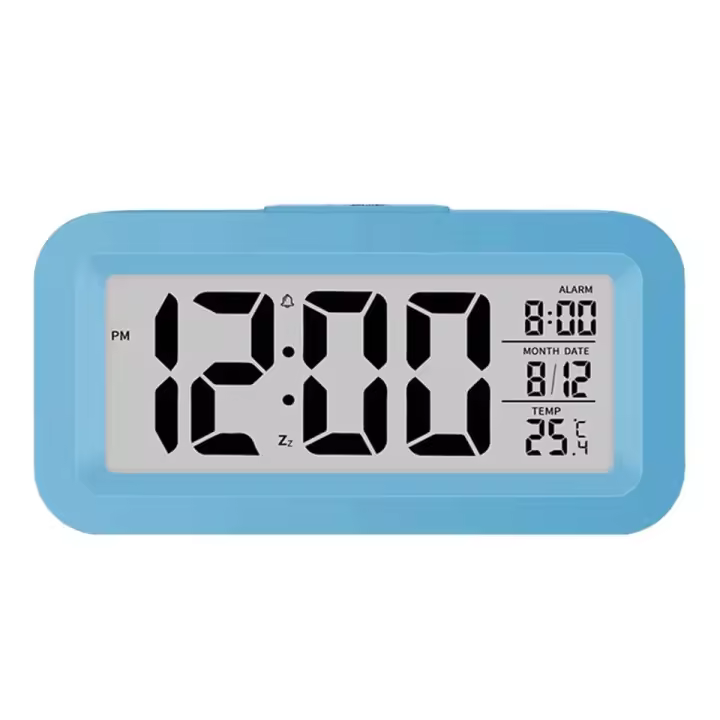 Reloj despertador digital ABCHAT , luz nocturna inteligente, relojes LCD, negro,azul,blanco,rosa , ENVIO 24H , NUEVO - 1