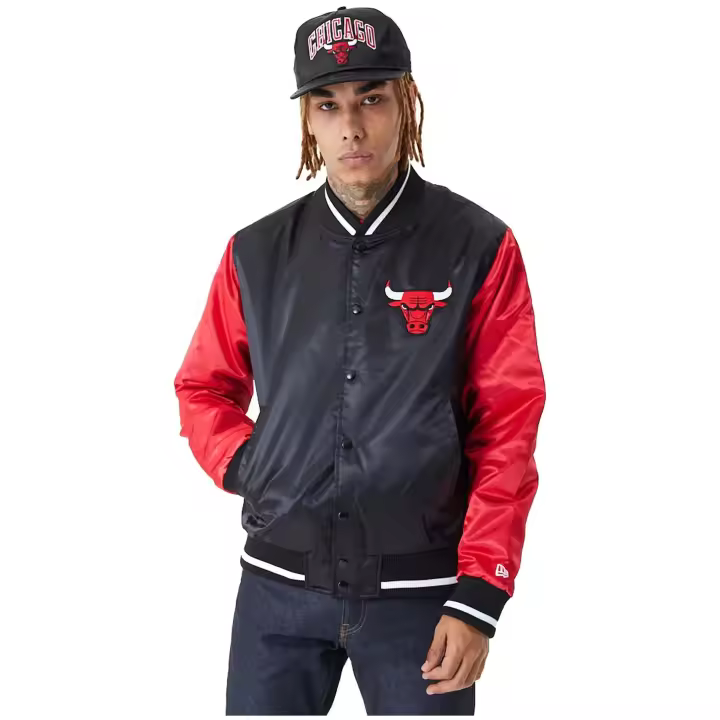 Chaqueta New Era Nba Chicago Bulls Satin para hombre en color negro - 1