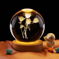 Lámpara Nocturna De Cristal 3D Rosa Para Habitación Regalo De Cumpleaños Para Novia Clase Amiga Esposa Niños Navidad Día De San Valentín - details 0