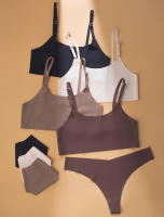 Sujetador sin aro y conjunto de ropa interior para mujer - Top tirantes transpirable, reductor de apariencia para bustos grandes, con efecto push-up, sexy y sin costuras. - details 1