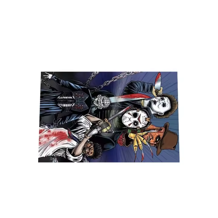 VIKAMA Alfombra De Piso Antideslizante Para Halloween Con Diseño De Payaso Material PVC Lavable Para Puerta Dormitorio Sala De Estar - 1