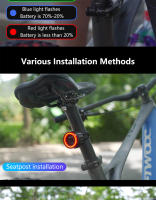 Luz Trasera De Bicicleta Inteligente LED Recargable Impermeable Con Sensor De Freno Automático Luz De Ciclismo Para Asiento Posterior - details 13
