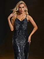 Vestido De Noche Mgiacy Con Cuello Halter Y Encaje De Suello Vestido De Prom Fiesta Largo De Pierna Ancha Para Mujer - details 3