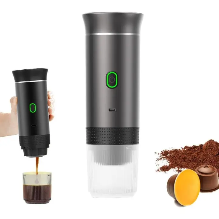 Máquina de café expreso portátil, autocalentamiento de 4 a 6 minutos, cafetera portátil 3 en 1, carga pequeña, cápsulas, 50 por un solo larg - 1