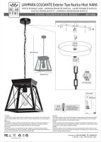 BEL AIR HOME - Lámpara Colgante NARA de Metal 25x25x80cm - details 0