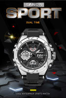 Reloj Deportivo Para Hombre SANDA G Estilo Dual Display LED Digital Quartzo Impermeable 50M Reloj Militar Con Pantalla Luminosa Y Alarmas - details 1