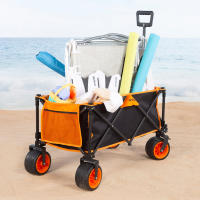 Aktive - Carro playa plegable, carrito de transporte, con ruedas giratorias 360º con frenos, mango multiángulo y 1 bolsillo, máx. 100 kg de carga, espacioso y versátil, de acero y poliéster, diseño plegable, incluye funda - details 2