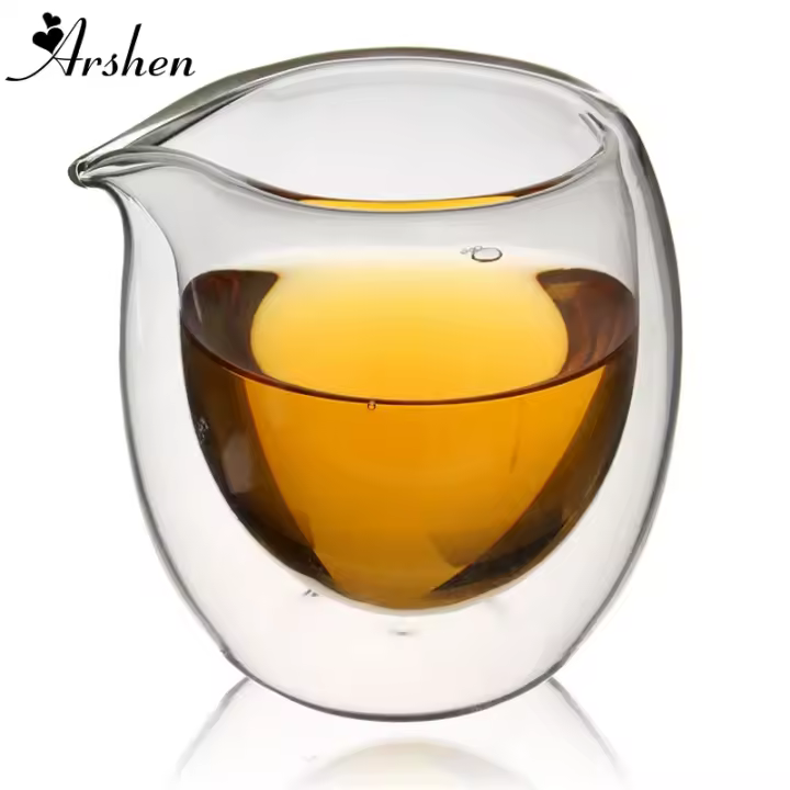 Taza De Té Chino Arshen Hecha a Mano 200ml De Vidrio Resistente Al Calor Con Doble Capa Para Café Y Té Con Aislamiento De Calor - 1