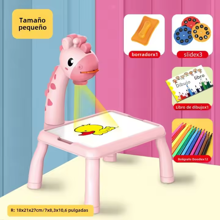 Tablero De Dibujo Proyectable Para Niños Multifuncional Con Graffiti Y Rompecabezas Juguete Educativo Para Edades 3-12 Años Material Plástico - 1
