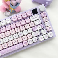 USLION Kit De Keycaps 95 Teclas Tema Gato Postre MOA Perfil Para Teclado Mecánico GMK67 Gaming Compatible Con 61/64/68/84/75/87 Teclas - details 1
