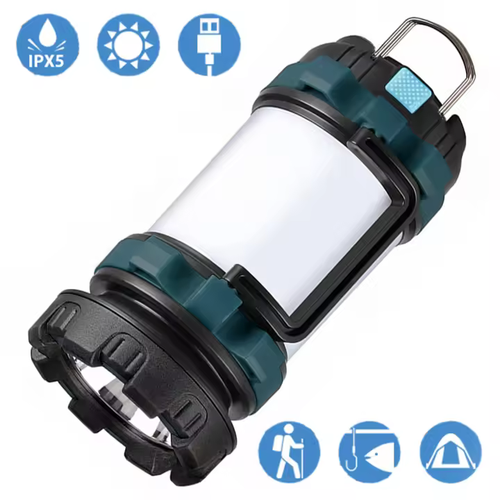 Linterna Portátil LED Para Camping Recargable Por USB Con Indicador De Energía Y Función De Energía Móvil - 1