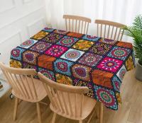 Mantel Geométrico Impermeable Para Mesa De Café Redonda Y Cuadrada Decoración De Mesa De Comedor Poliéster 100% Un Pieza - details 1