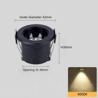 Spotlight LED Mini Revestido COB 3W Para Techo Armario Cocina Decoración De Loft Luz De Bajo En AC110V/220V DC12V - details 3