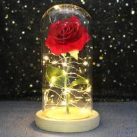 Rosa Bella y Bestia Rosa Eterna, Regalo Mujer Flores Artificiales con Luces LED, Flor Artificial de Lámina de Oro con Hojas Caídas, Regalos Originales para Mama Novia Cumpleaños Aniversario，san valentin - details 23