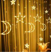 Curtain Lights LED 3.5m Faraón Estrella Navidad Exterior Para Ventana Boda Fiesta Interior Decoración Hogar Cadena De Luces 220V - details 5
