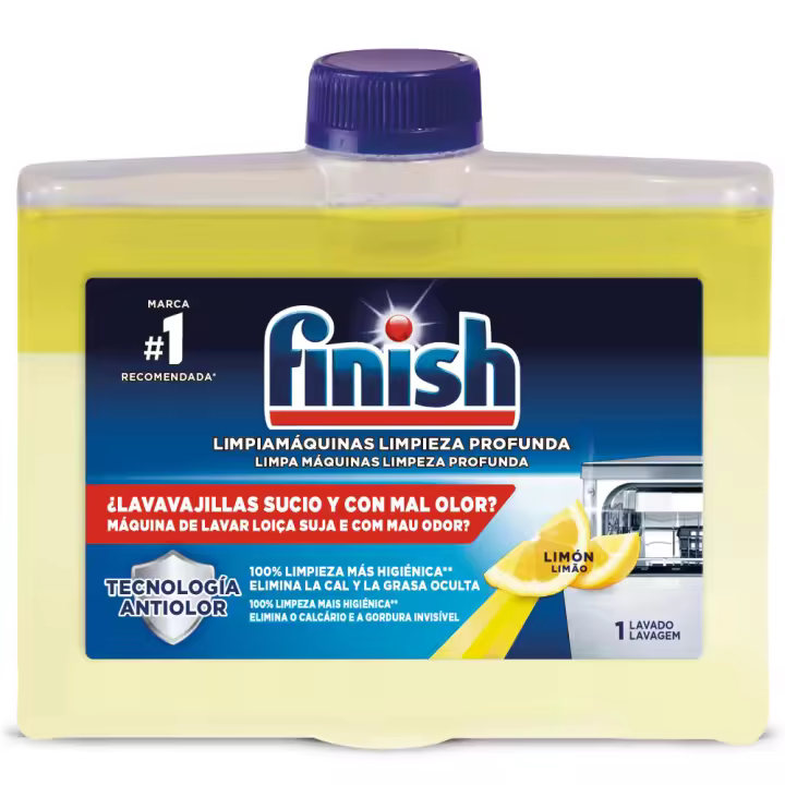 Finish LIMPIAMÁQUINAS LIMÓN Limpieza Profunda para el Lavavajillas,Elimina Cal y Grasa Oculta, Aroma Limón, Profesional - 1