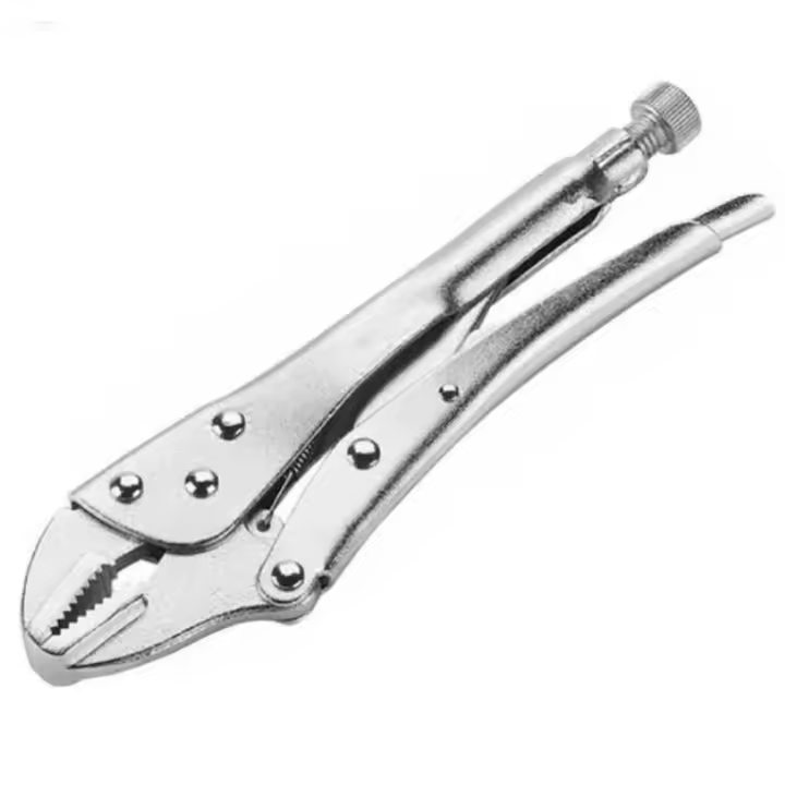 Tradineur - Tenaza grip ajustable, alicate de bloqueo, mordaza con mandíbula curvada, multiusos, sujeción de tubos, tuercas, bricolaje, taller - 190 mm - 1