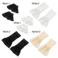 Pareja De Falsas Mangas Decorativas Con Volantes Para Primavera Y Otoño Codo De Ruffle Mangas Universales Para Decorar Suéteres Unisex - details 3