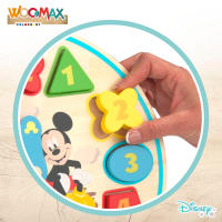 WOOMAX - Reloj didáctico de madera Disney Baby 30 cm, 15 piezas encajables, Mickey y Pluto, juguete educativo para aprender las horas, colores y formas, juega y aprende, +3 años - details 2