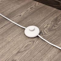 HOMCOM Lámpara de Pie Moderna para Dormitorio Comedor Salón (2 E27 Bombilla) Interruptor de y Bajo Consumo con Base de Acero Inoxidable 120 cm Blanco - details 3