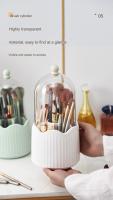 Organizador giratorio para brochas de maquillaje, organizador de brochas de maquillaje, cosméticos, cepillos de pelo, almacenamiento para tocador, baño, encimera, escritorio. - details 4