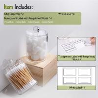 Juego de 4 dispensador de soporte para Bola de algodón, hisopos de algodón redondos, hilo dental-10oz frasco de plástico transparente para organización de almacenamiento de bote de baño, organizador de maquillaje de vanidad - details 0