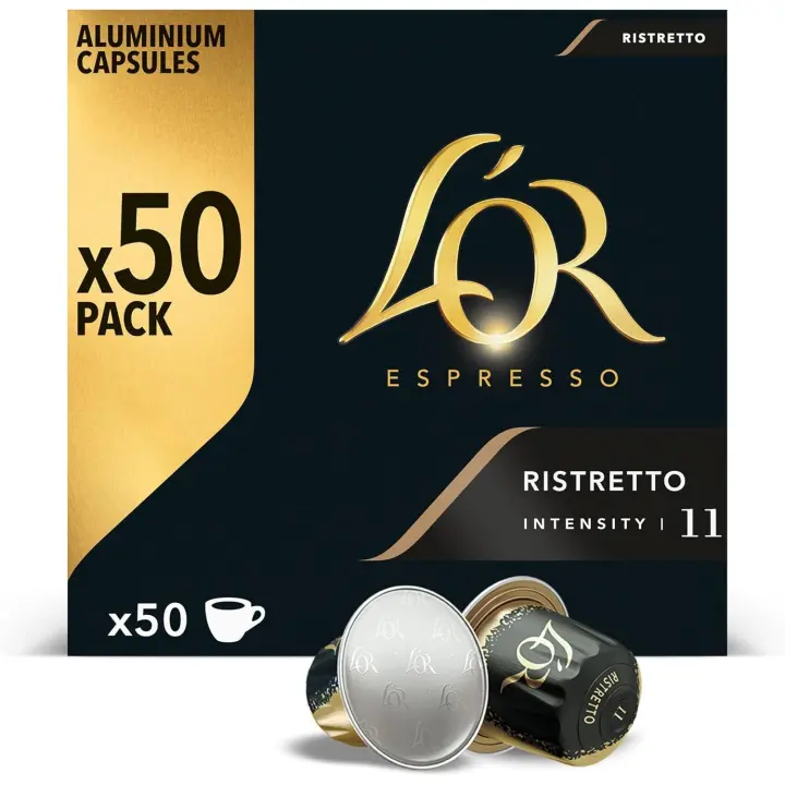 L'OR cápsulas de café Ristretto intensidad 11 (caja de 50 cápsulas) - 1