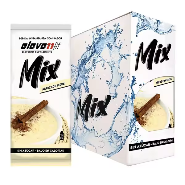 Eleven Fit Mix Instantáneo, Caja de 24 Sobres Sabor Arroz Con Leche - Prepara 1.5L de Bebida Saludable - Sin Azúcar, Baja en Calorías y Carbohidratos - Ideal para Agua/Leche, Cocinar y Preparar Postres - Mejora tu Dieta - Apto para Adultos y Niños - 1
