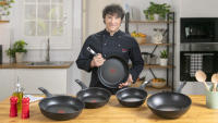 Tefal Juego de 2 sartenes Tefal Unlimited de 22 y 28 cm, resistencia a los arañazos, apto para todo tipo de cocinas, fácil de limpiar, alto rendimiento seguro, revestimiento antiadherente, Thermo-Signal, fabricado en Francia, inducción, G2559072 - details 3