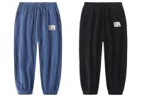 Pantalones De Verano Para Niños Y Niñas Algodón Lino Cintura Elástica Color Sólido Ropa Infantil Tallas 100-160cm - details 9