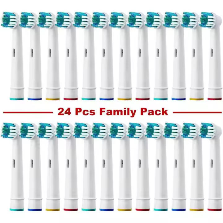 Repuestos de cabezales de cepillo redondos clásicos Heads compatibles con cepillos de dientes eléctricos recargables Braun Oral B (paquete de 24) - 1