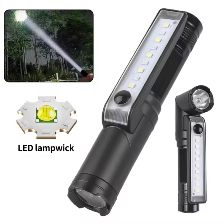 Nuevo faro de larga duración, luz potente, giratorio de 90°, luz de pinza para ropa, carga USB, luz potente para exteriores - 1