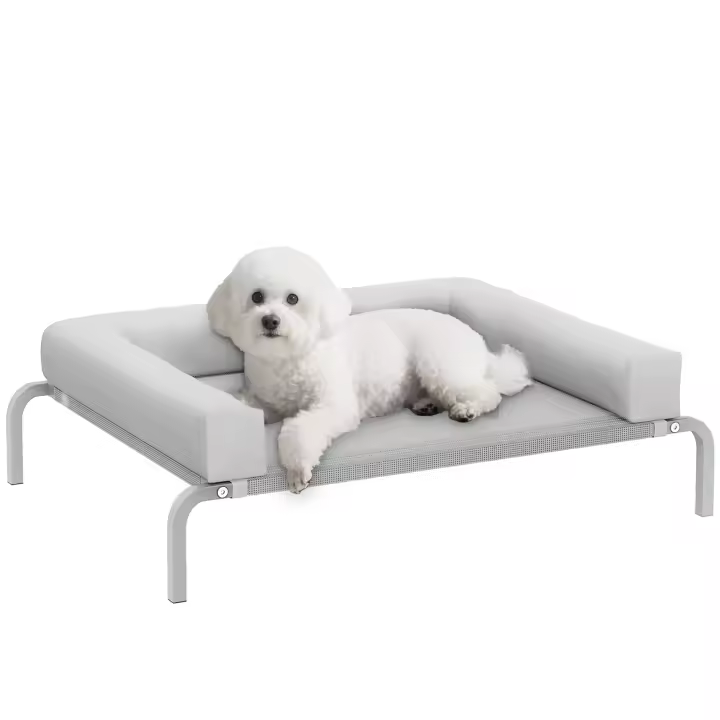 PawHut Cama Elevada para Perros Refrescante con Refuerzos Extraíbles Cama Elevada para Perros Pequeños Portátil con Malla Transpirable Marco de Acero para Interior Exterior - 1