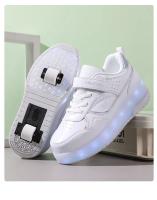 Zapatillas De Rodilleras Para Niños Y Niñas Con Luces LED Rosa Moda Zapatos Rollers Para Niños Y Niñas Transpirables De Cuero Con Almohadilla De Algodón Para Todas Las Estaciones - details 21