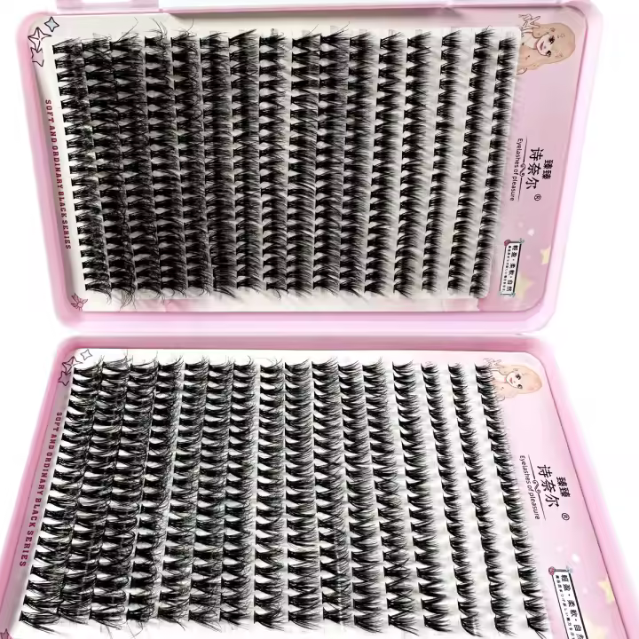 Extensiones de Pestañas Postizas Profesionales 640Pcs TIP 8D Curvas Suaves Punta Afilada - 1