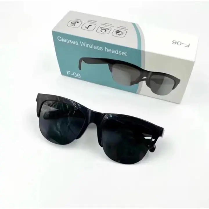 Gafas de Sol Universales, Inteligente, de Audio con Auriculares de Oreja Abierta, Manos libres , Wireless, Bluetooth, Lente Polarizada, Estéreo de Alta Fidelidad ,Gafas Inteligentes para Teléfono o PC , Bloqueo de rayos UVA Y UVB bateria recargable Negro - 1