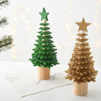 Adorno Navideño De Madera En Forma De Copina Con 10 Capas Miniárea De Árbol De Navidad Decoración De Fiesta Y Hogar - details 3