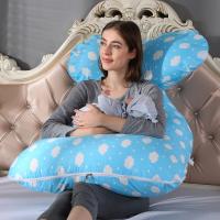 Almohada De Mujer Embarazada 70x130cm Cubierta De Cojín U-Shaped De Algodón Para Dormir De Lado Soporte Lumbar Para El Parto - details 1