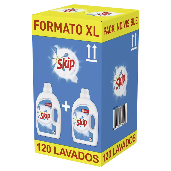 Skip Detergente Líquido Pack Ahorro Active Clean 120 lavados 60x2 Unilever - 1